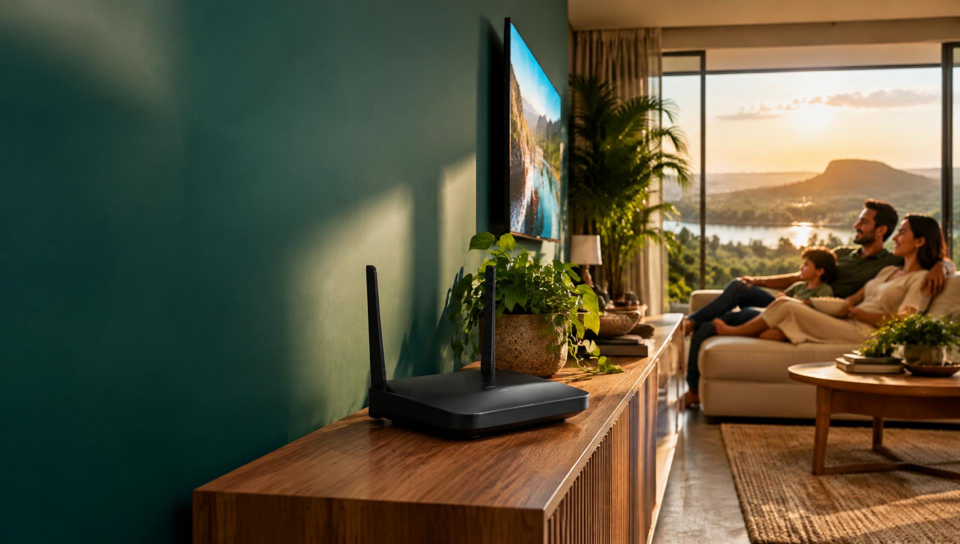 Roteador conectado em uma residência moderna